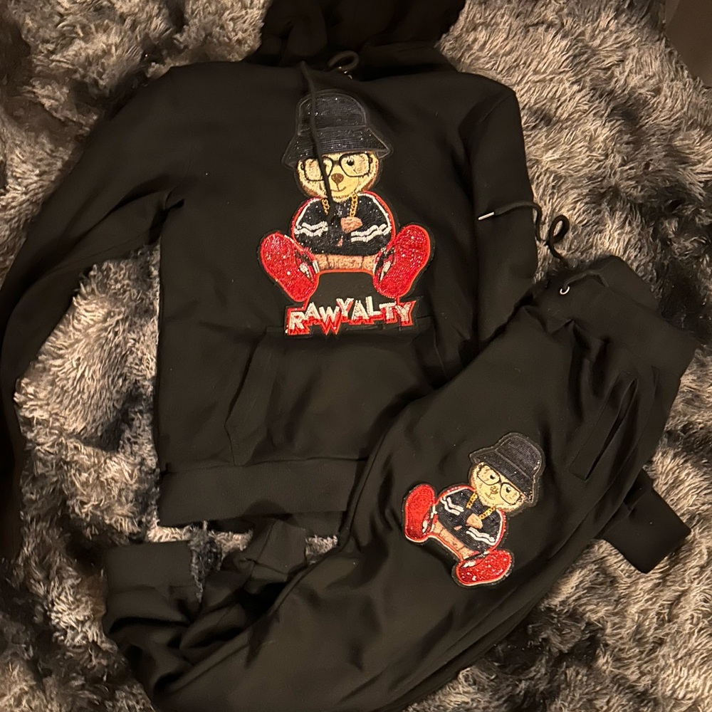 Kids Black Tracksuit Set